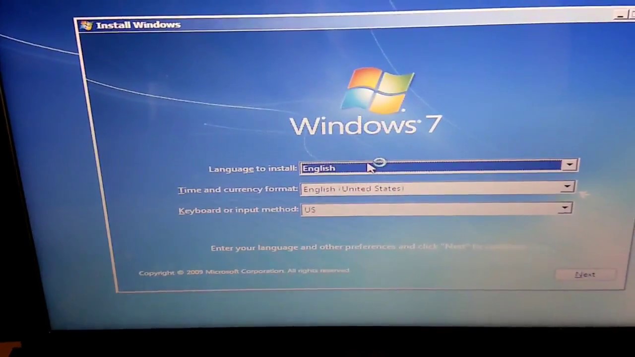 install windows 7 on acer q1vzc